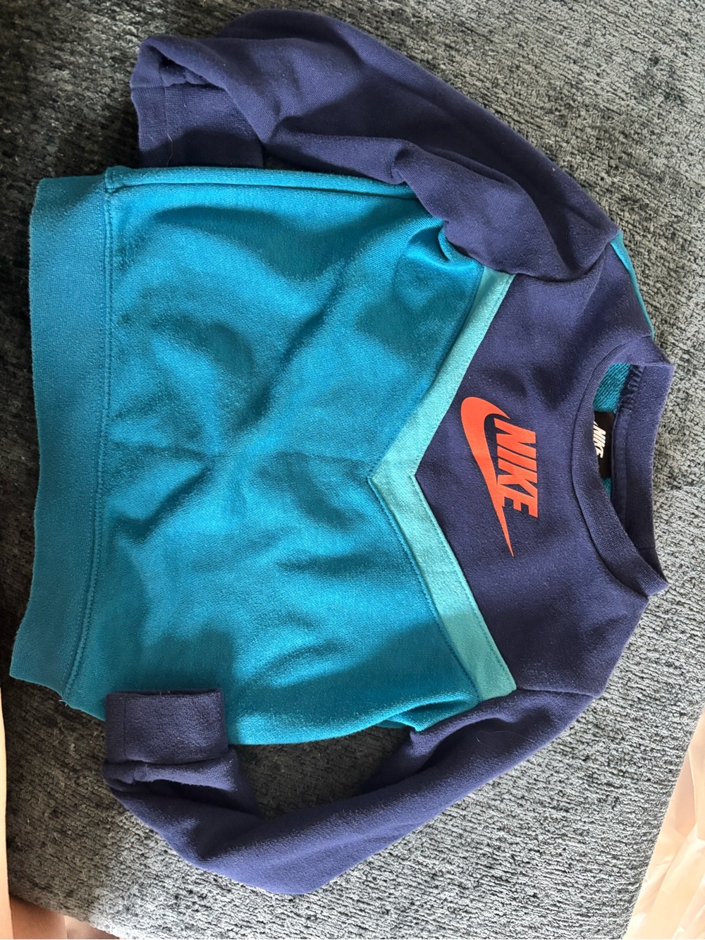 Nike Colorblock Sweatshirt in Navy, Teal & Orange